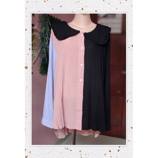 Atasan Jumbo Rayon Kringkle Kerah Korea by Mizzle