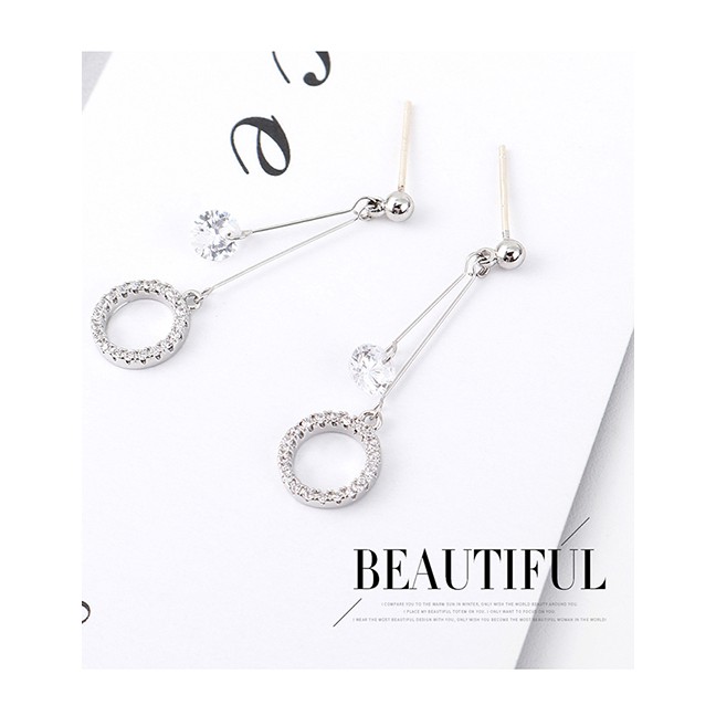 LRC Anting Tusuk Fashion Silver Plated Gold Stars S925 Silver Needle Stud Earrings Y62286