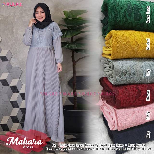Baju Murah  Terusan Gamis Longdress Mahara Maxy