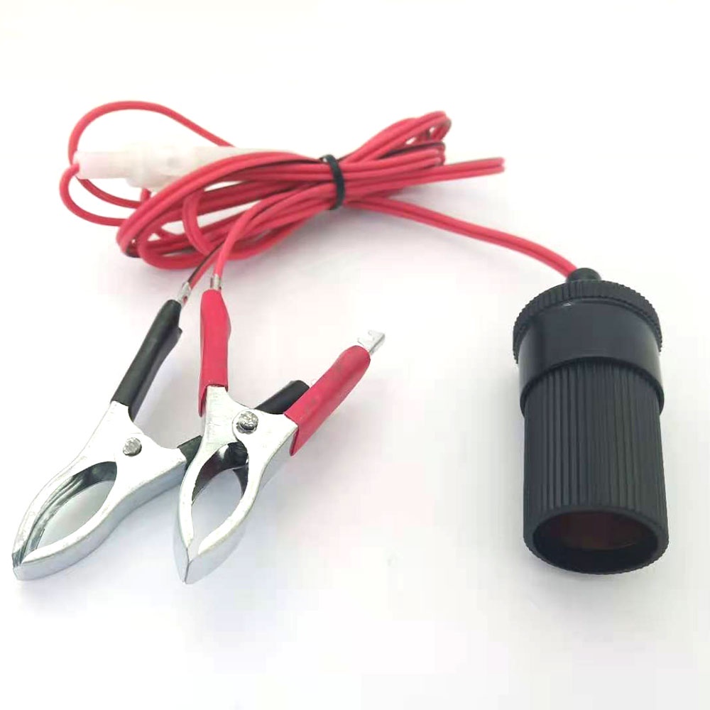 Terminal Clip on Aki Mobil Cigarette Plug Power Socket 12V 1.5 Meter - A3381