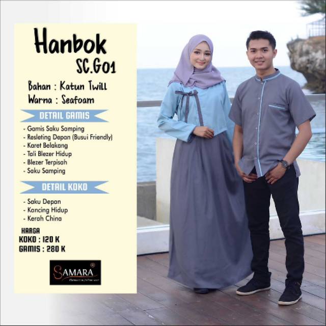  Gamis  Couple  Baju Muslim Couple  Model Korea Shopee  Indonesia