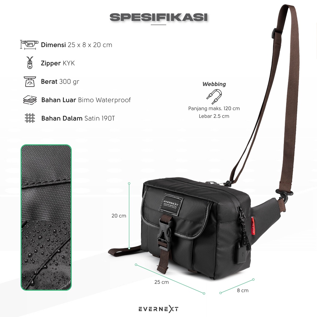 Sling Pouch Bag Tas Slempang Selempang Tangan Basic Kerja Kuliah Simpel Jalan Kantor Pria Cowok Tas Tangan Pegang Sling Bag Kondangan Waist Bag Waterproof Anti Air Keren Original