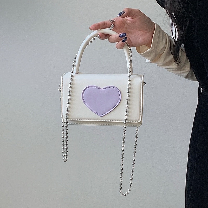 Tas Selempang Kulit Wanita Flip Bag Tas Cewek Rantai Love JS2 8876