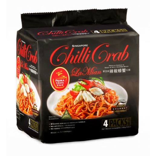 

Mie Prima Taste Singapore Chili Crab Flavoured Lamian La Mian 5 x 160 Gram