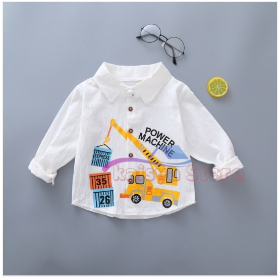 BAJU Kemeja anak unisex import  import atasan anak baju anak kemeja POWER TRUK keren