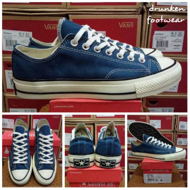 CONVERSE ALL STAR 70S SEVENTIES LOW BLUE NAVY WHITE - ORIGINAL IMPORT - PREMIUM BIRU ALLSTAR CT