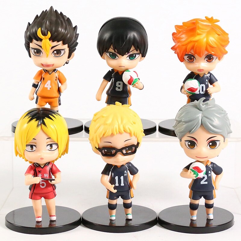 Figure Anime Figure Haikyuu Volley set 6 pcs Kageyama Hinata Sugawara Haiba