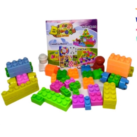 Mainan Anak 1 PACK ISI 40 PCS DIY Building Block Robot Mobil Blok Susun Puzzle Bahan Bagus New