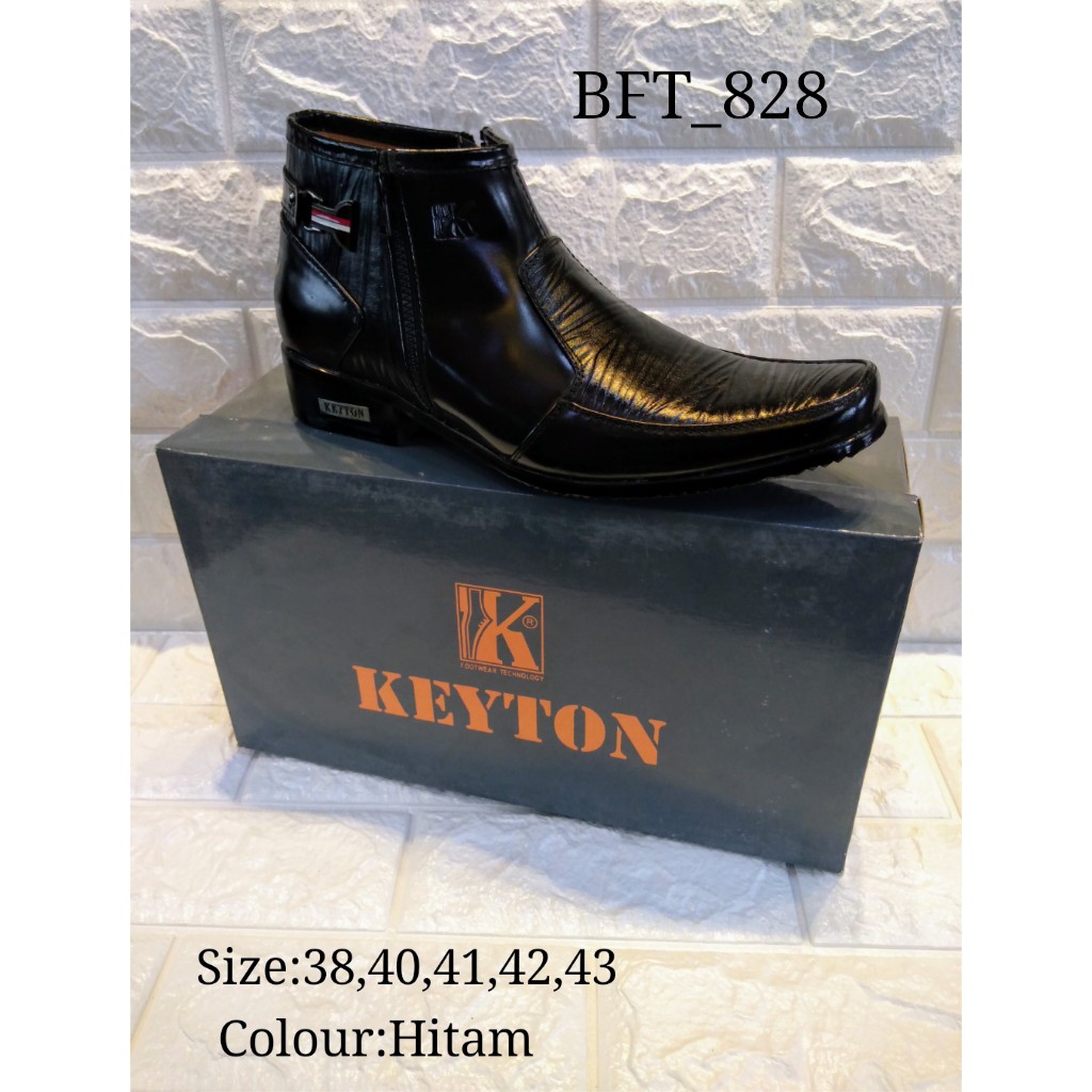 KEYTON (BFT 828) - HITAM - SEPATU BOOT FORMAL PRIA