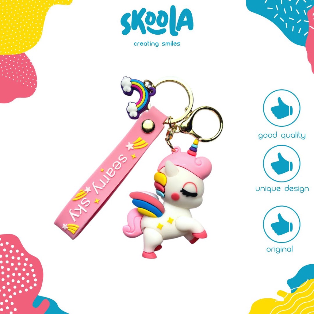 Skoola Gantungan Kunci Keychain Lucu Tas Unicorn Bunny