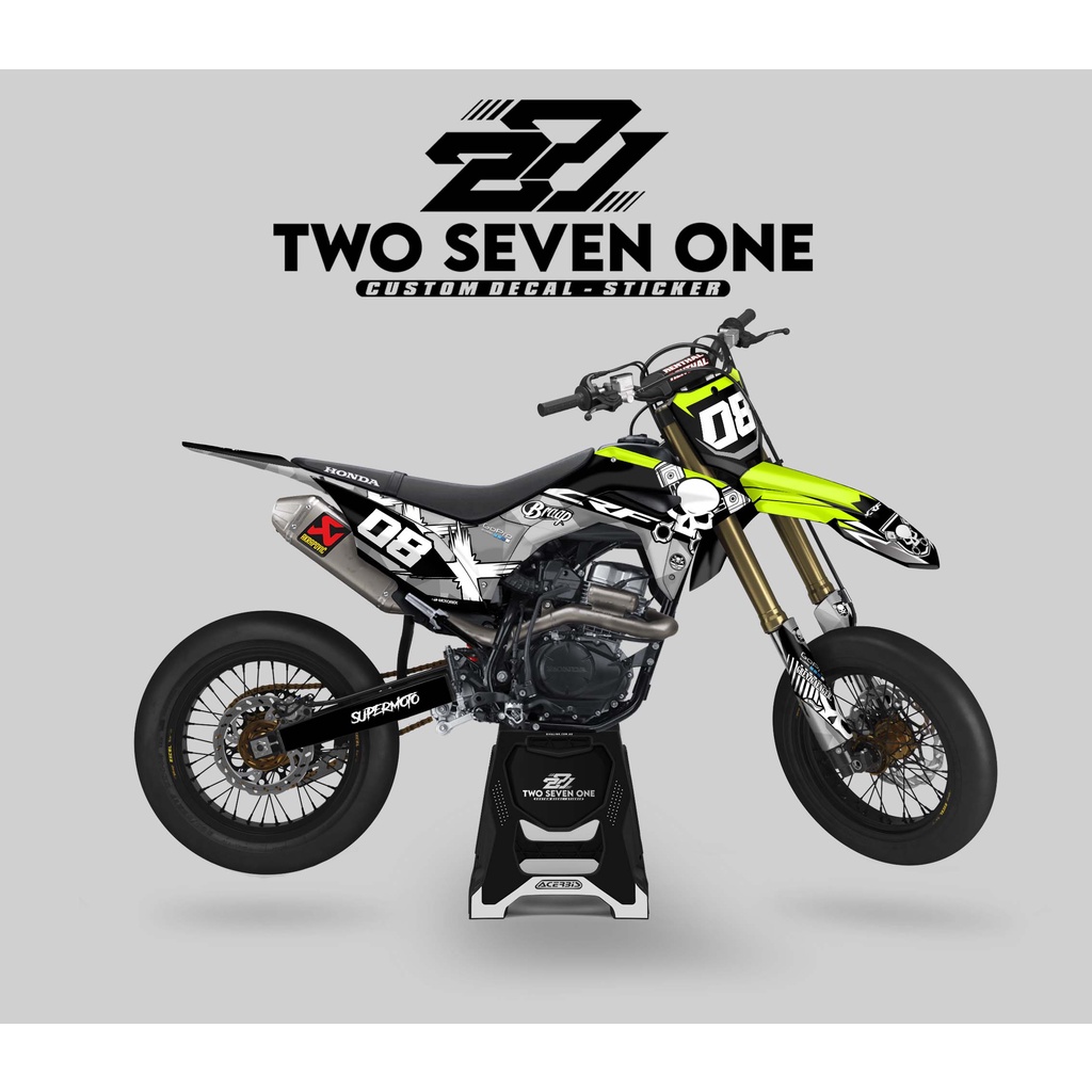 DECAL CRF SUPER GLOSSY PREMIUM - FULL BODY CUSTOM VARIASI HITAM ABU HIJAU STABILO