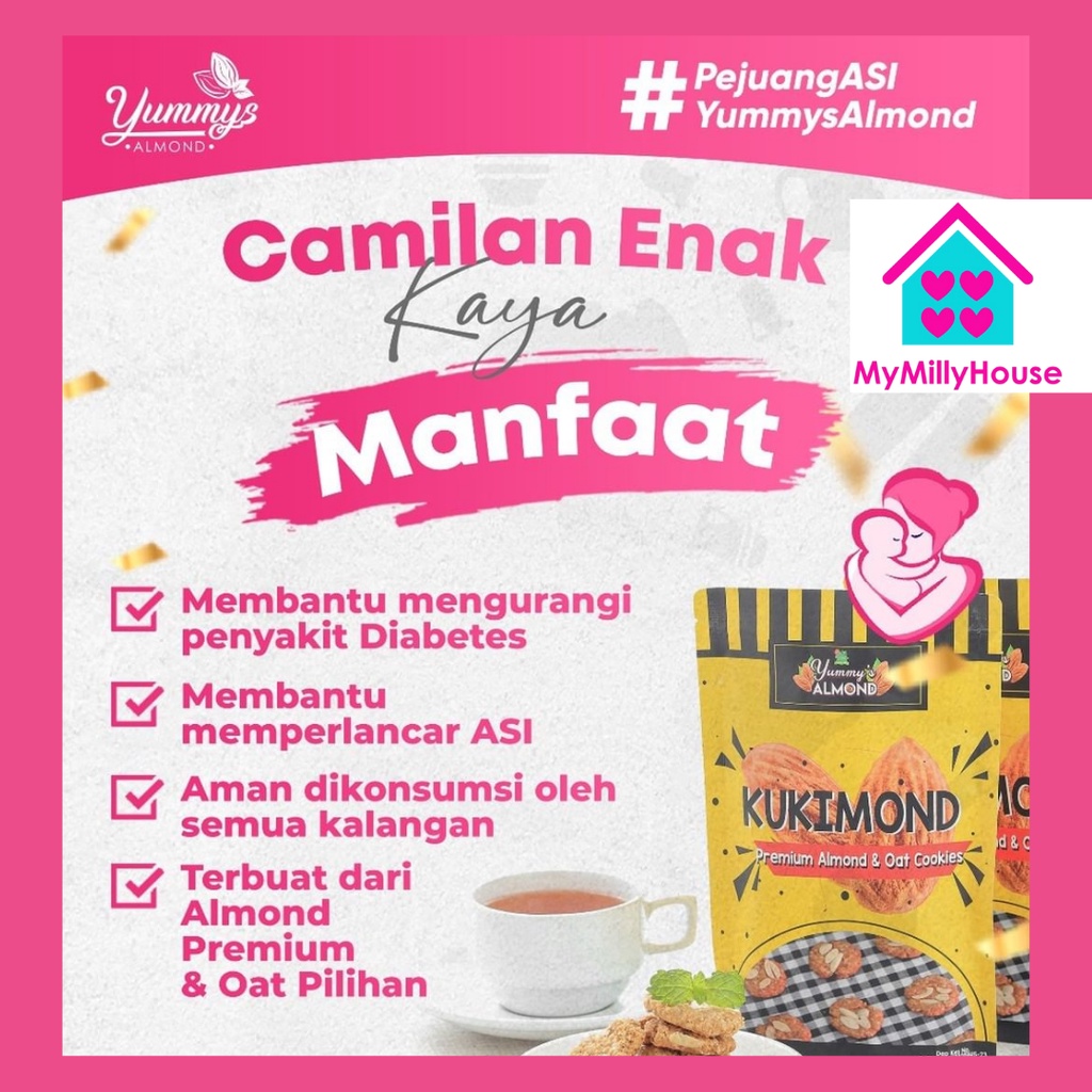 KUKIMOND Almond Oat Cookies / Kukis Kue Pelancar Asi Booster 180gr