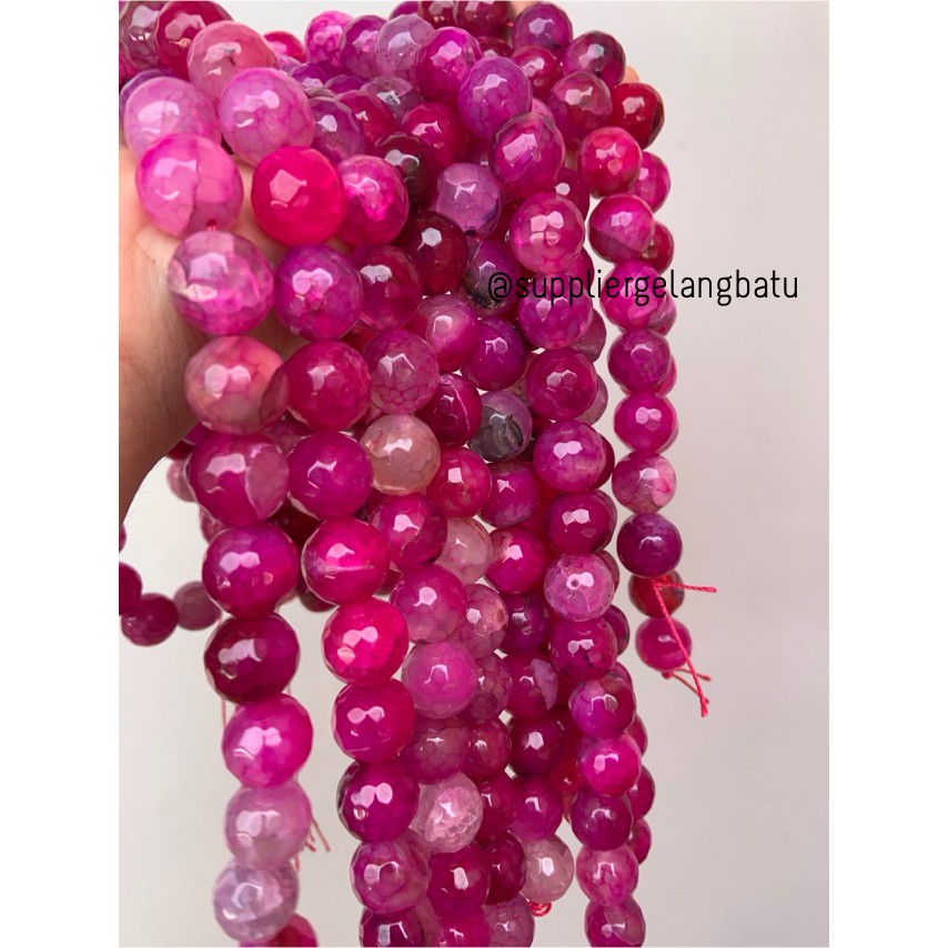 bahan batu 14mm Purple Agate Cutting aksesoris akik gelang kalung batu