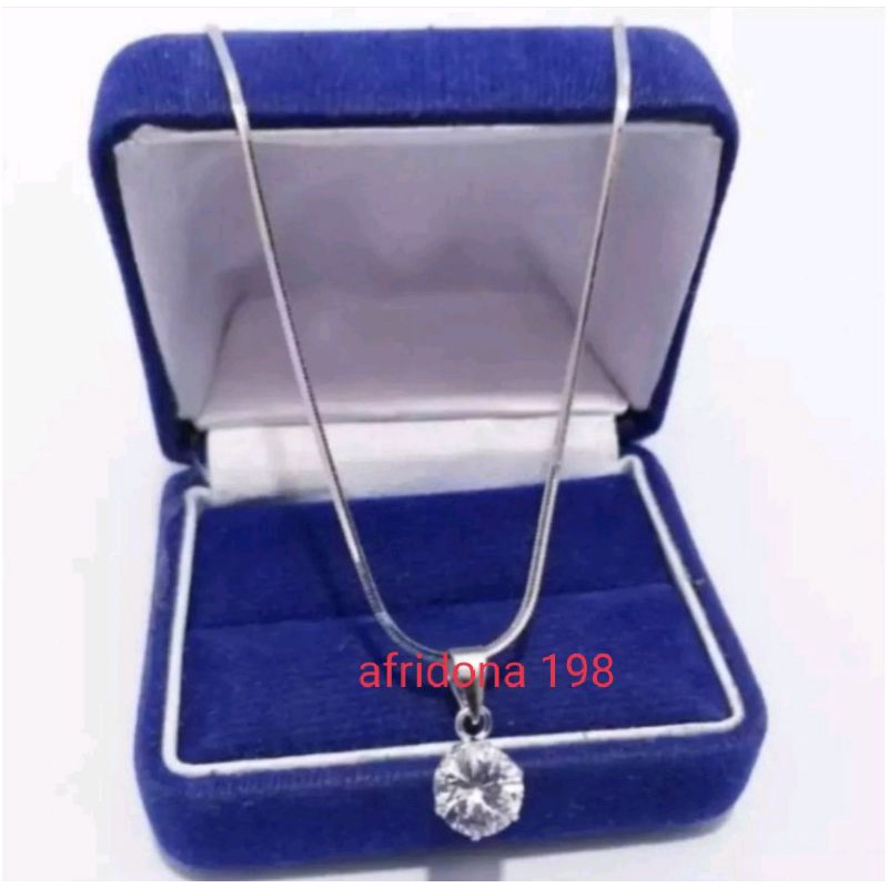 promo free Cincin silver 1 pcs+Free Anting Silver 1 pasangan/Kalung perak wanita Dan  Pria Silver 92