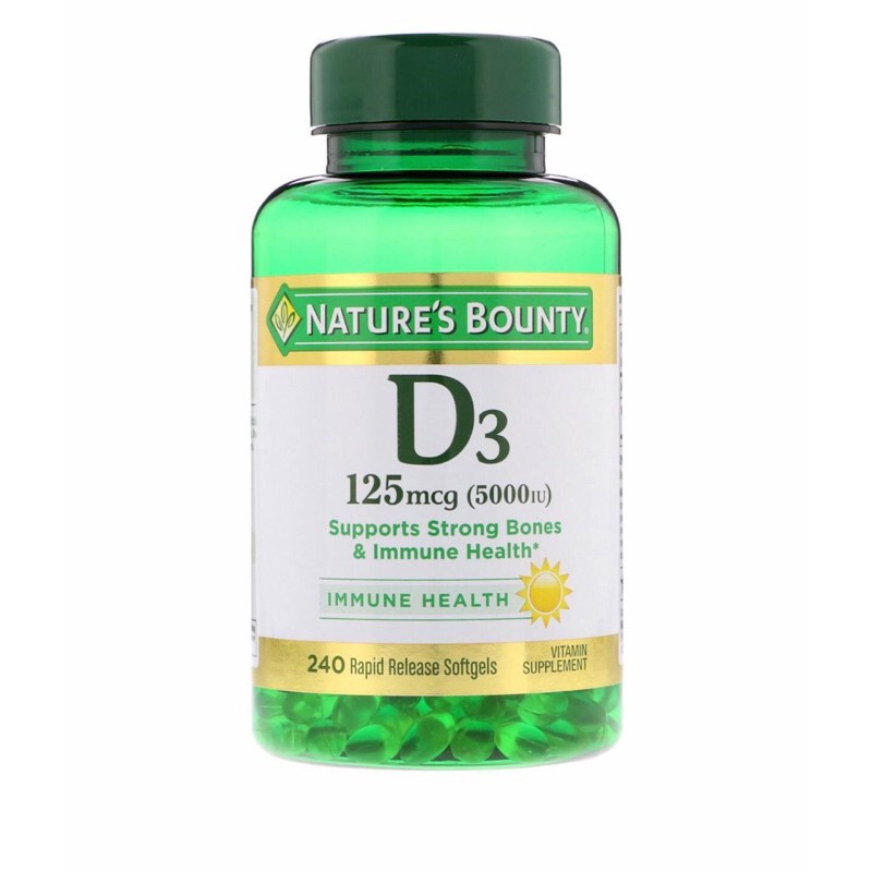 Vitamin D3 5000 iu 240 Softgel Nature Bounty Usa D-3 5000iu Natures