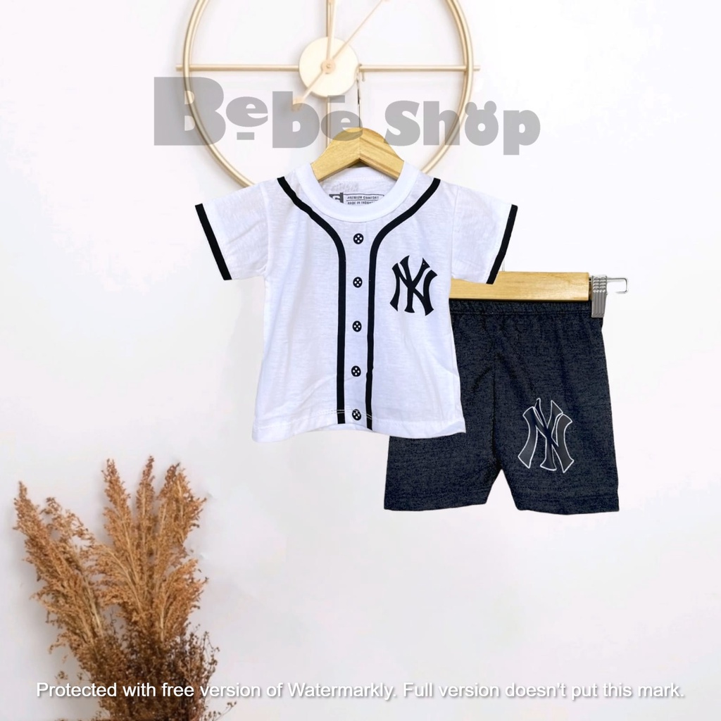 Setelan baju anak NY usia 0 sampai 2 Tahun Bahan Katun P E