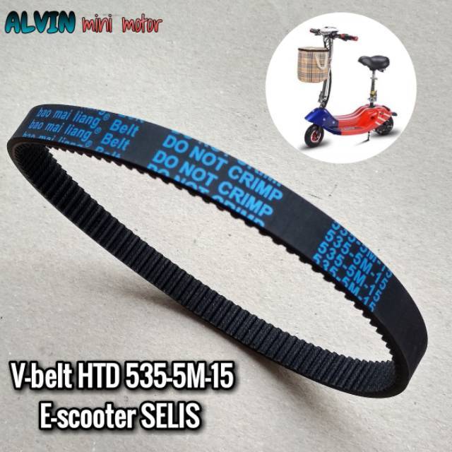 V-belt E-scooter selis HTD 535-5M-15 skuter elektrik skuter listrik penbel panbelt timing belt vbelt