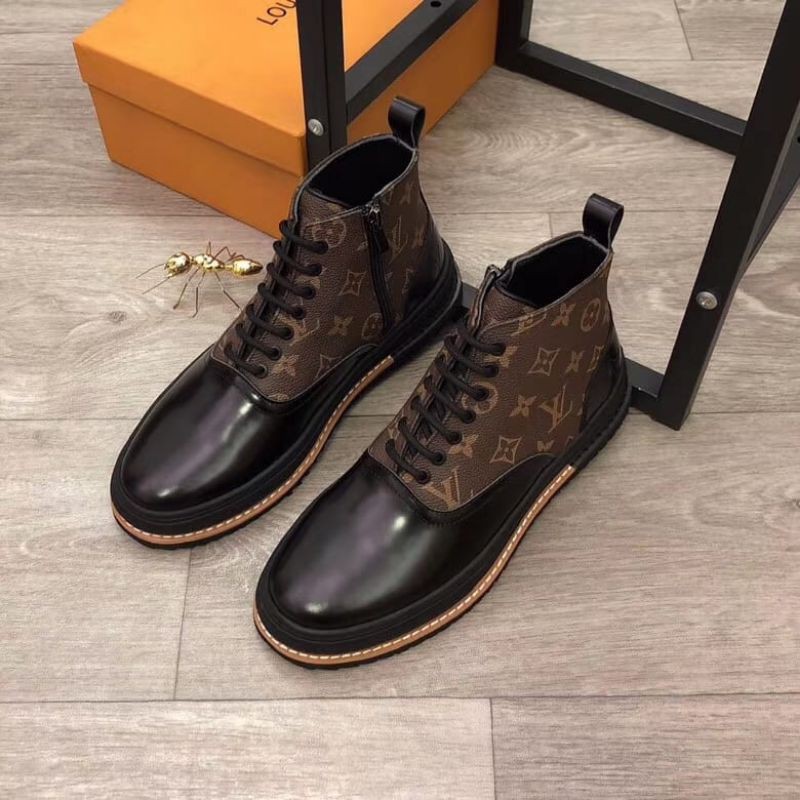 sepatu pantofel boots lv mirror quality shoes pria