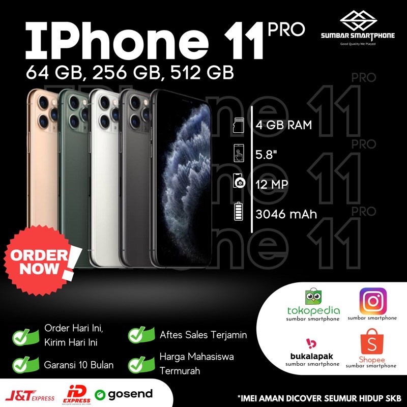 Iphone 11 pro 256gb Second Original Mulus Fullset Garansi 10 Bulan