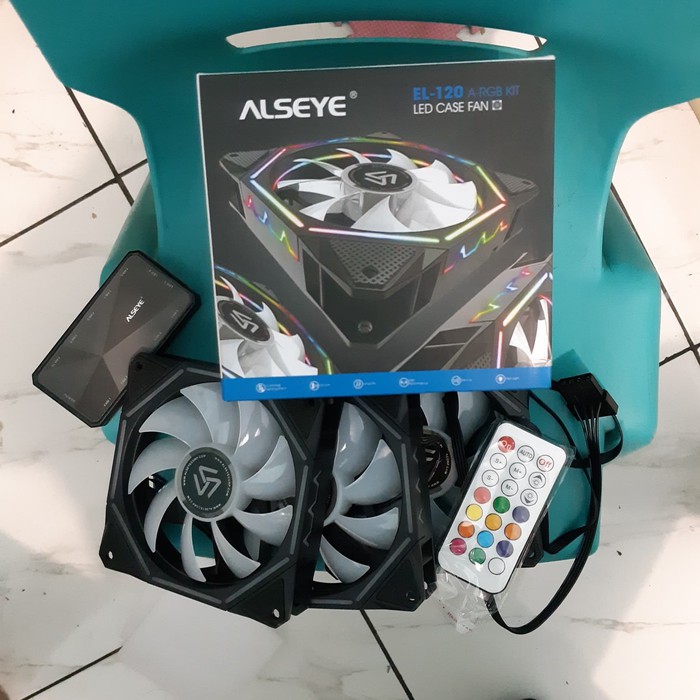 Fan Case Alseye Pentagon Led  EL-120 A-RGB Kit With Remote 3 Pcs FAN