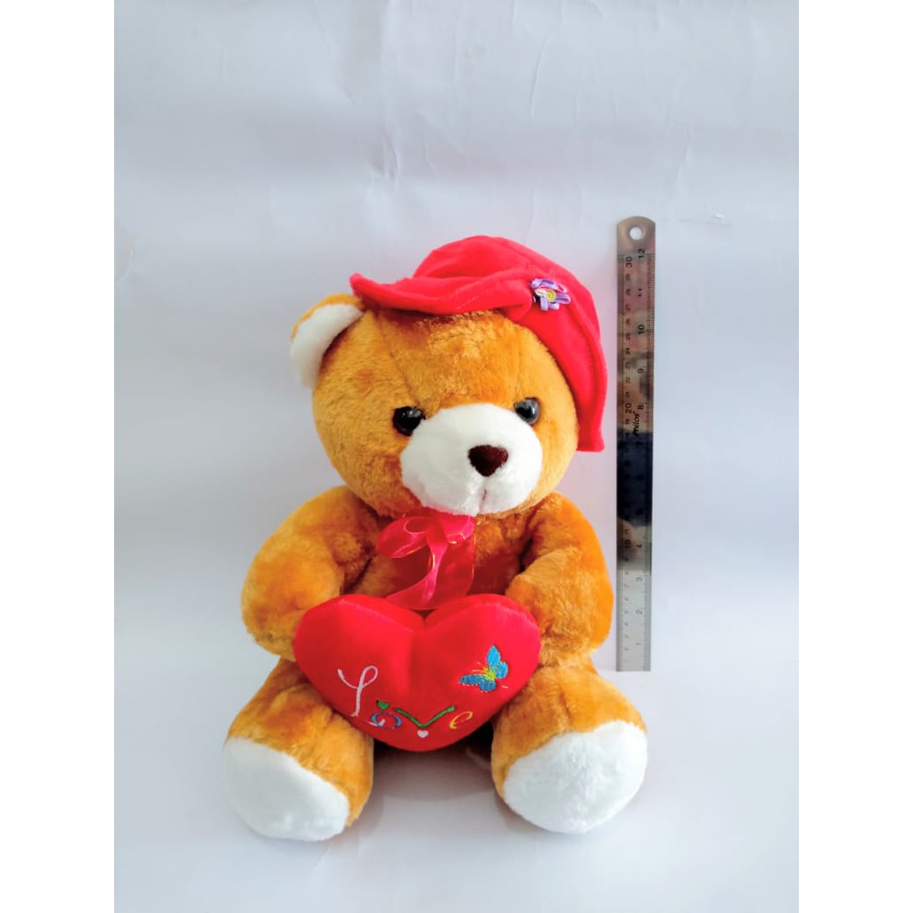  Boneka  Teddy Bear Sweet Love Cokelat 30cm Boneka  Beruang  