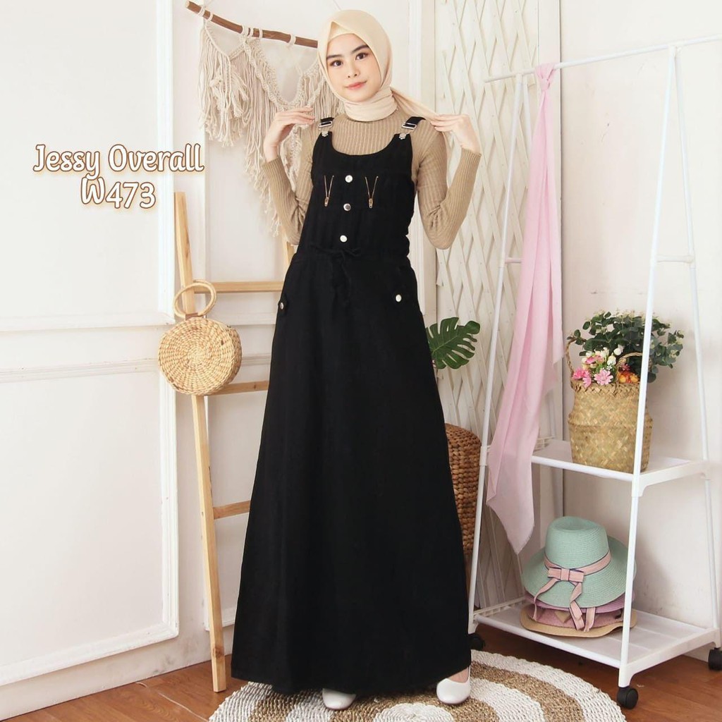  Overall  Jeans Hitam  Black Jessy W473 Shopee Indonesia