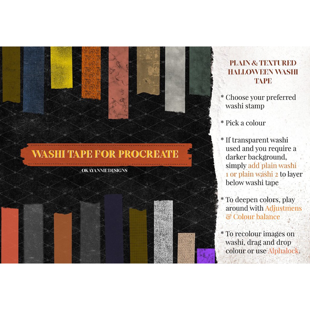 Procreate Brush - 205 Washi Tape Bundle for Procreate Journaling Aesthetic