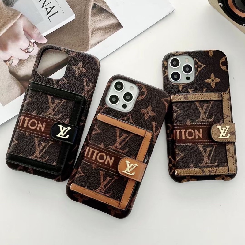 Iphone 14 Pro Max 14 Plus 13 Pro Max X Xs Xr XsMAX 11 11Pro 11ProMax 12 12Pro 12ProMax 13Pro 13Promax LV Card Wallet Case with Lanyard Sling Louis Vuiitton