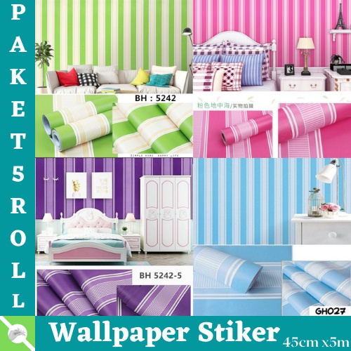 { BISA COD } PROMO PAKET 5ROLL WALLPAPER STIKER DINDING RUANG TAMU STIKER DINDING MOTIF SALUR MODERN BEST SELLER ( BUY 4 GET 1 FREE ) GH026/GH027/GH096/GH127