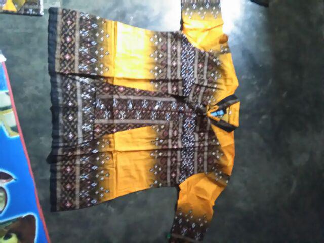 Trolistore Batik Wanita Motif Gradasi Kuning Lengan Pendek Grosir Batik Pekalongan