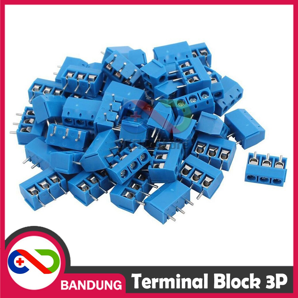 TERMINAL PCB BLOCK SCREW 3 PIN KF301-3P BLUE BIRU