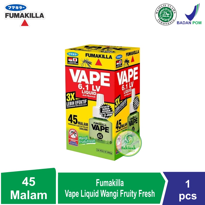 FUMAKILLA Vape Refil Liquid Anti Nyamuk 45 malam - Obat Nyamuk Elektrik - Anti nyamuk