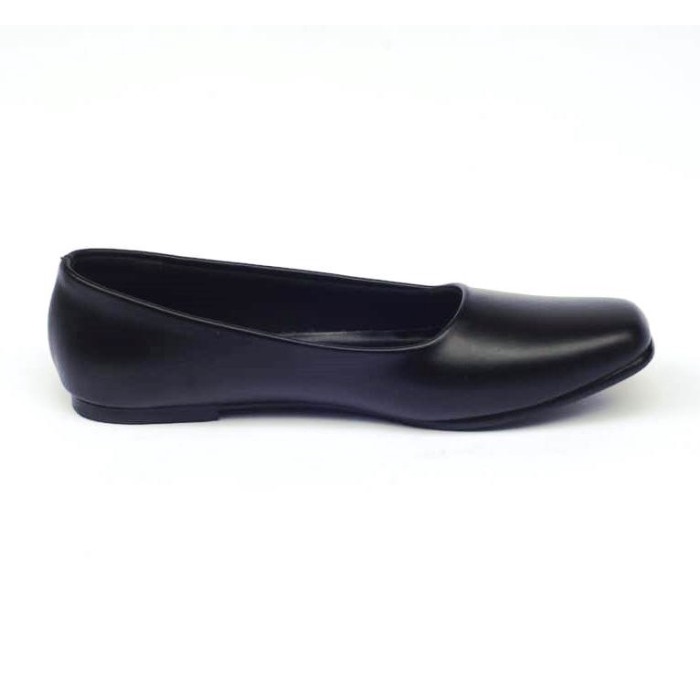 sepatu wanita flat oxford black ZG-027 ukuran besar Sepatu Formal Pantofel Kulit Pvc Big Size Jumbo gede