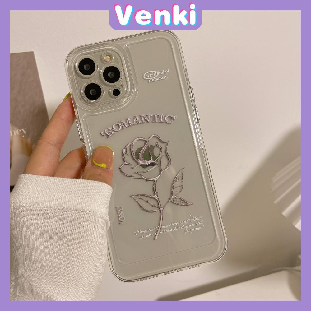 iPhone Case Clear Case Soft Thick TPU Shockproof Super Transparent Protection Camera Plating Button Line Luxury Rose For iPhone 13 Pro Max iPhone 12 Pro Max iPhone 11 iPhone 7Plus