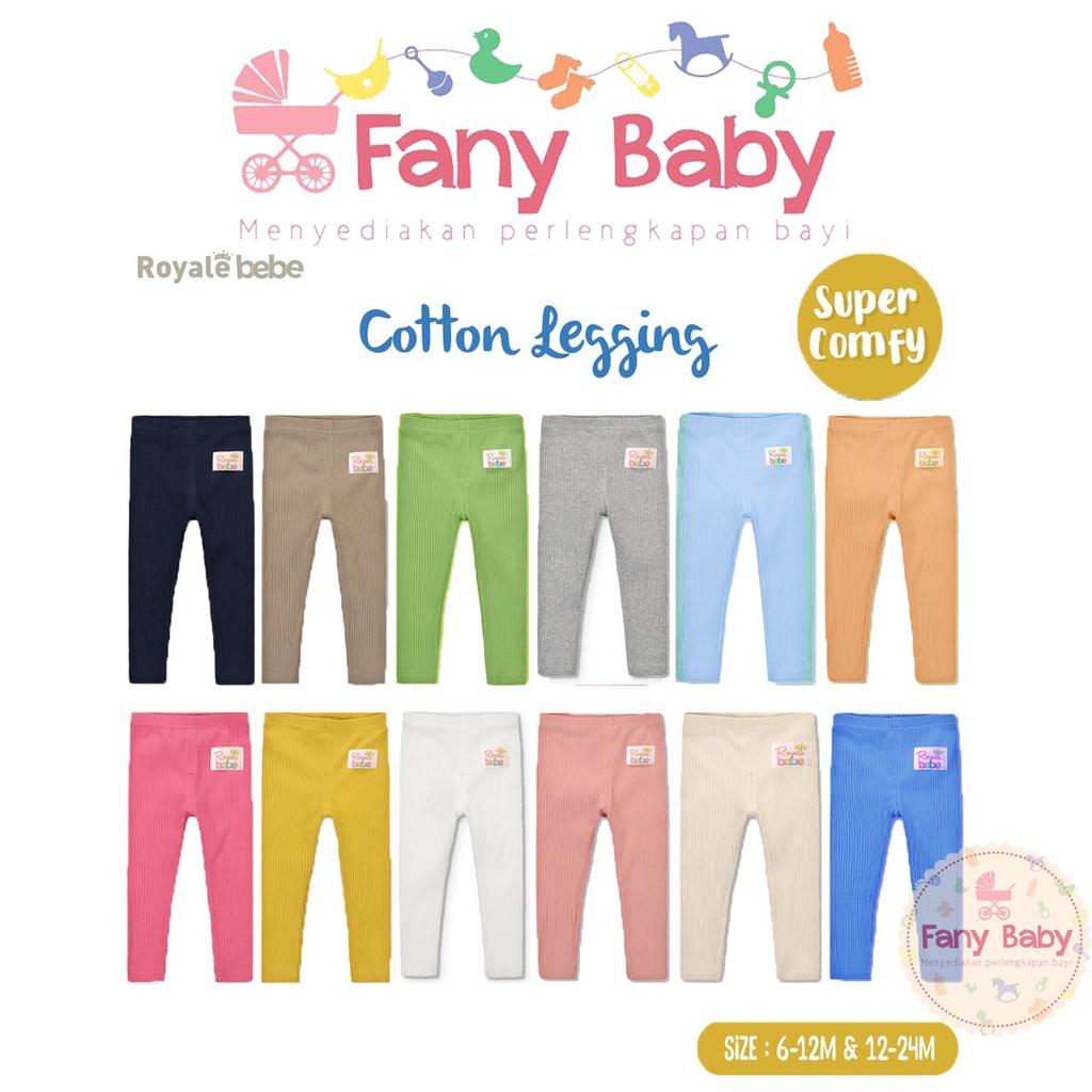 ROYALE BEBE LEGGING COTTON BUKA KAKI [ 6-12 Months ]