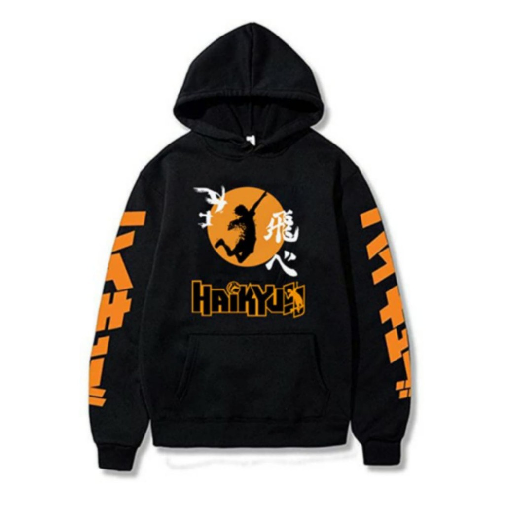 Sweater Jaket Hoodie Anime Haikyuu Karasuno Jaket Karasuno Pria / Wanita