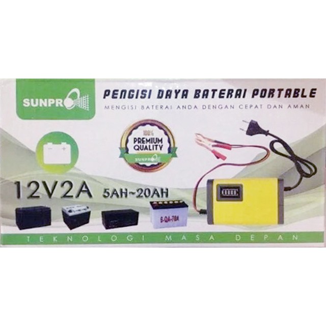 Charger Aki Sunpro 12V 2A Battery Charger High Quality