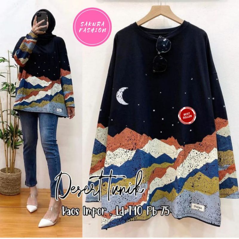 DESERT TUNIK BY SAKURA||KAOS IMPORT LD 140 PB 75