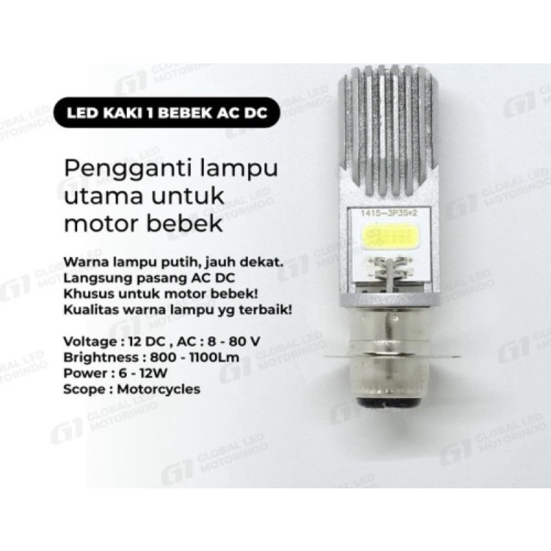 lampu depan led model tyto ayoto acdc ac dc bebek matic super terang