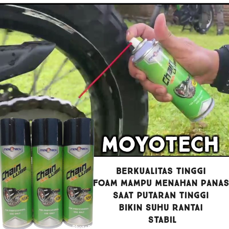 Chainlube MOYOTECH 350 mili pelumas rantai motor busa foam