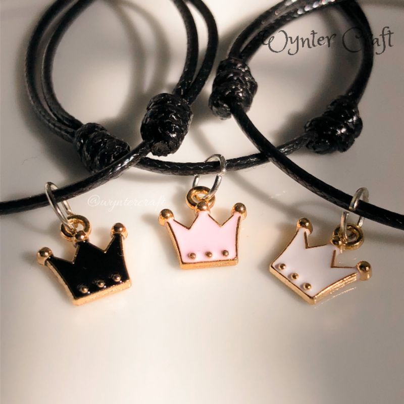 WA110 Gelang Charm Crown Bestie Persahabatan by Wynter Craft