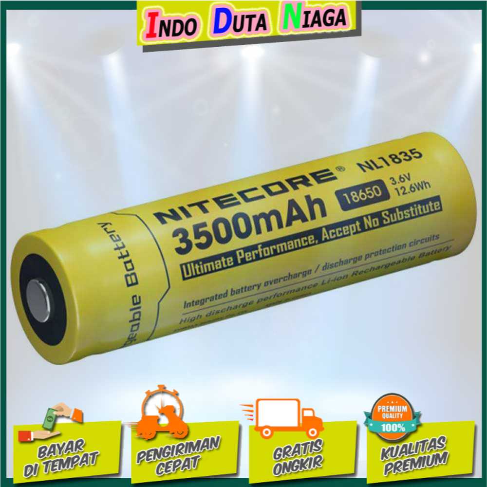 IDN TOOLS - NITECORE 18650 Baterai Li-ion 3500mAh 3.6V - NL1835