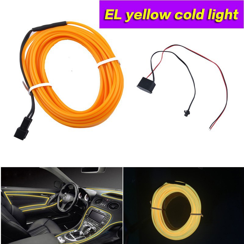 Lampu Strip Neon Led 1m - 5m Warna Kuning Untuk Atmosfir Mobil