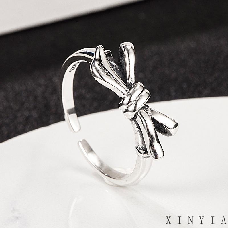 【COD】Cincin cincin kupu -kupu ceruk minimalis Korea Cincin Bentuk Pita Gaya Vintage Untuk Perhiasan