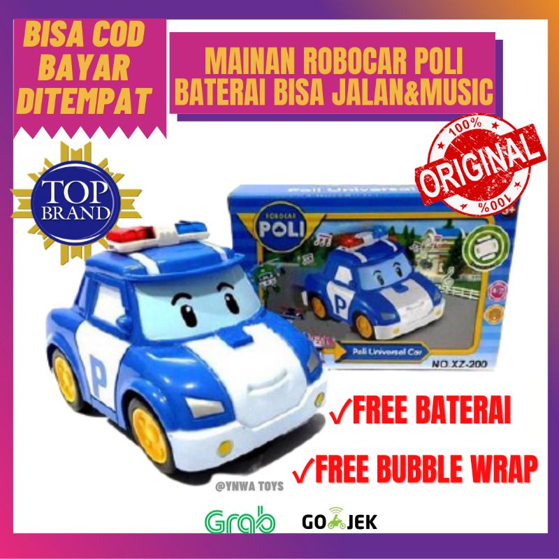 MAINAN ANAK ROBOCAR POLI BATERAI/MAINAN MOBIL MOBILAN BATERAI BISA JALAN BUNYI MUSIK LAMPU