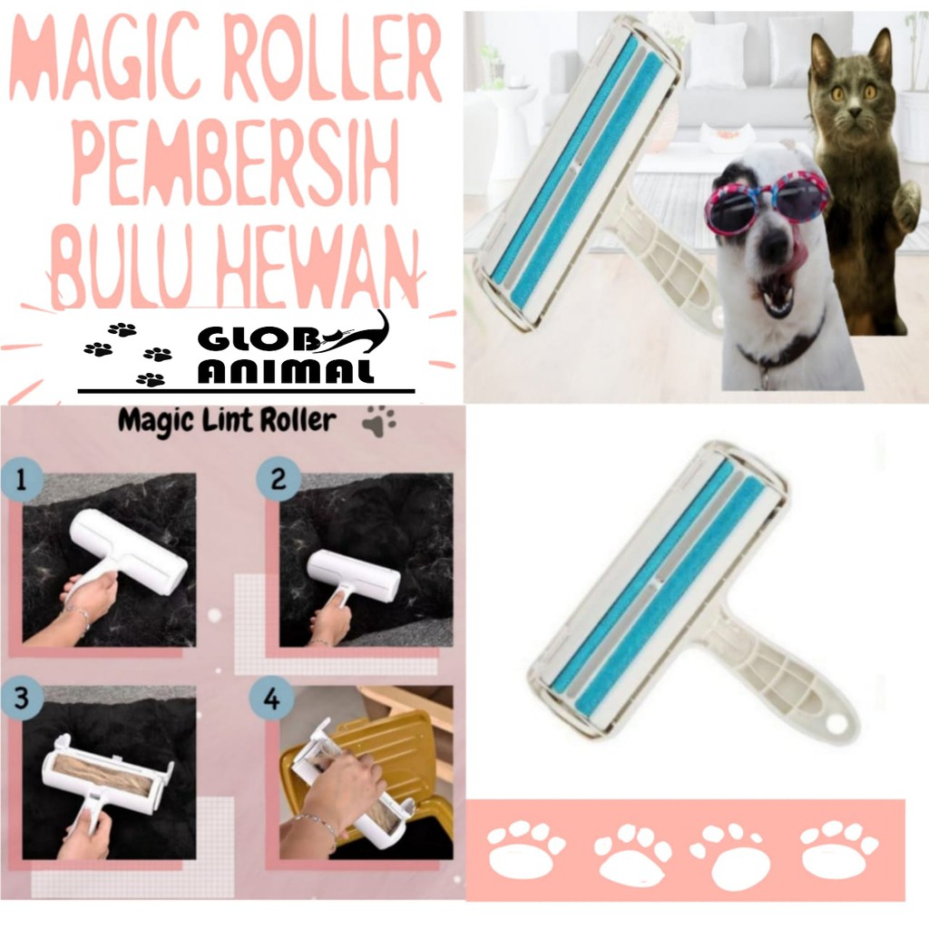 MAGIC ROLLER Pembersih Bulu Kucing Anjing Roller Pembersih Pakaian Bulu Hewan Pembersih karpet sofa