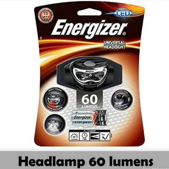 Jual Senter Kepala Energizer 3 Led / Headlamp Energizer / Headlight ...