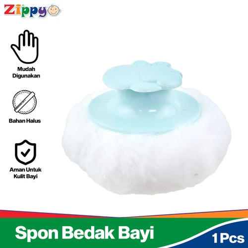 ♥BabyYank♥ ZIPPY SPON / PUFF BEDAK  Bayi 1 Pcs Baby Powder Puff Halus ZIP-OK-110