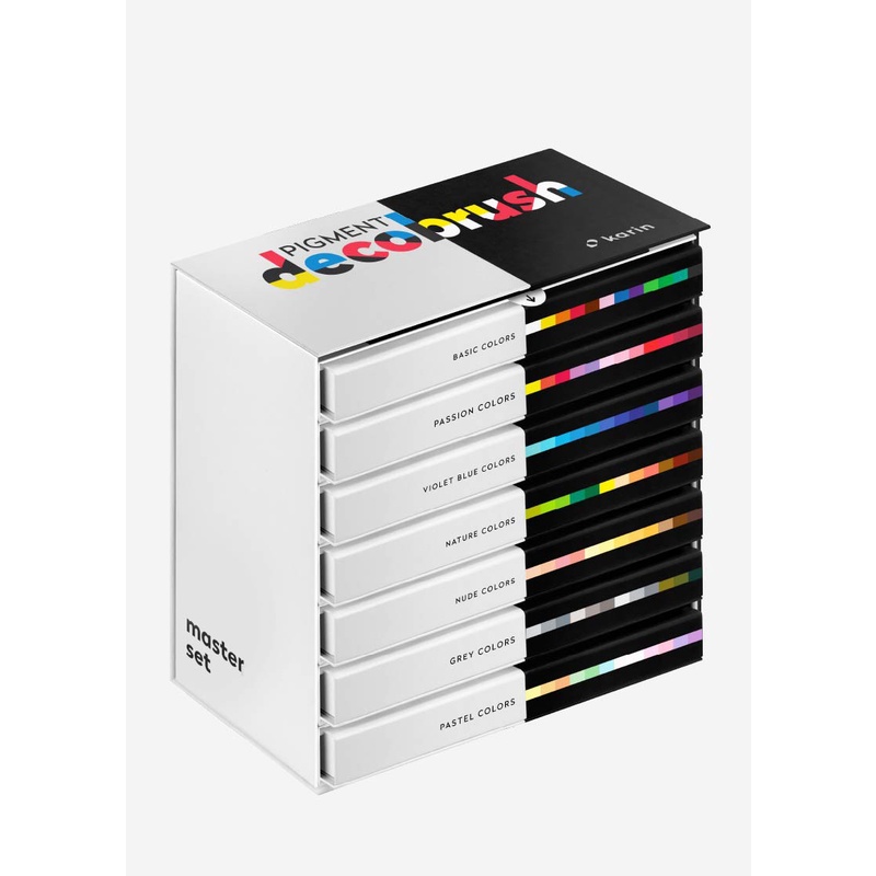 Karin PIGMENT Decobrush MASTER Set 84 pcs (Basic, Passion, Violet- Blue, Nature, Nude, Grey, Pastel)