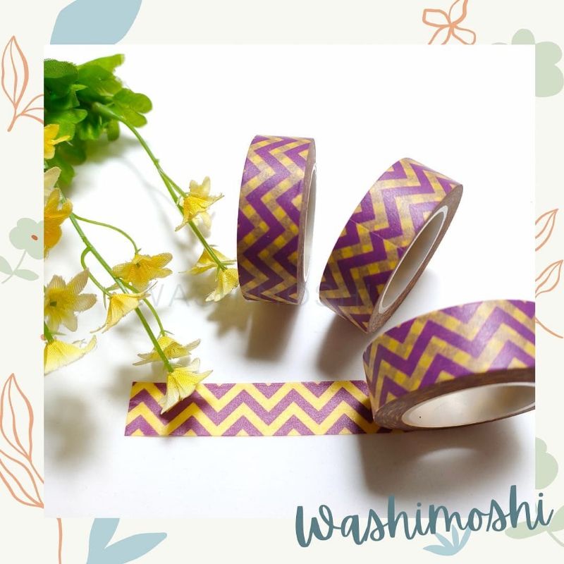 

Washimoshi Masking Washi Tape Purple Zigzag (10 meter)